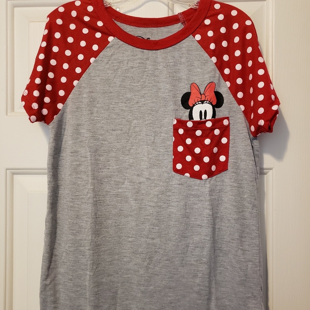 Disney Minnie Mouse Pocket Polka Dot Tshirt SMALL